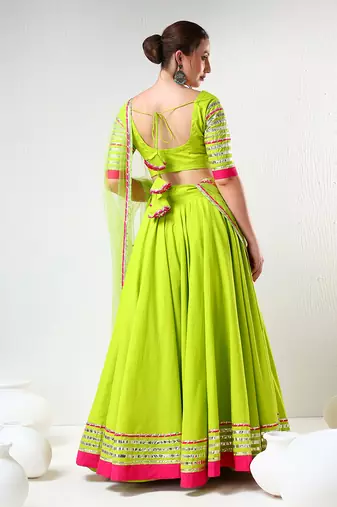 Gulaal Green Gotta Lace Work Lehenga Set
