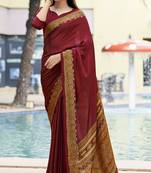 Women'S And Girls Crepe Silk Floral Printed Saree With Unstitched Blouse Piece