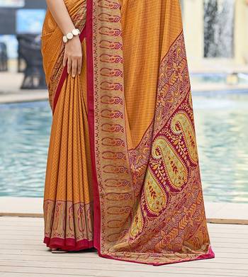 Women'S And Girls Crepe Silk Floral Printed Saree With Unstitched Blouse Piece 3