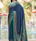 Women'S And Girls Crepe Silk Floral Printed Saree With Unstitched Blouse Piece