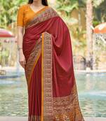 Women'S And Girls Crepe Silk Floral Printed Saree With Unstitched Blouse Piece