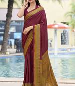 Women'S And Girls Crepe Silk Floral Printed Saree With Unstitched Blouse Piece