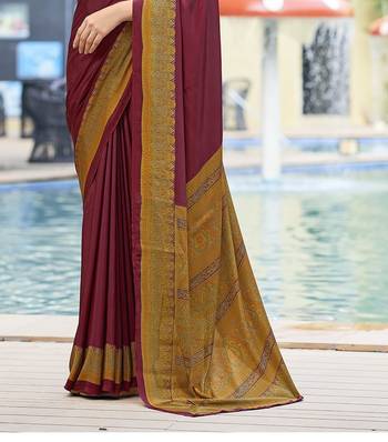 Women'S And Girls Crepe Silk Floral Printed Saree With Unstitched Blouse Piece 3