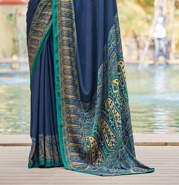 Women'S And Girls Crepe Silk Floral Printed Saree With Unstitched Blouse Piece 3