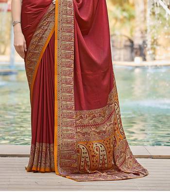 Women'S And Girls Crepe Silk Floral Printed Saree With Unstitched Blouse Piece 3