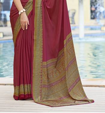 Women'S And Girls Crepe Silk Floral Printed Saree With Unstitched Blouse Piece 3