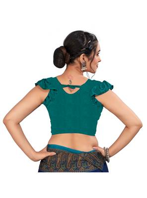 Women'S And Girls Crepe Silk Floral Printed Saree With Unstitched Blouse Piece 5