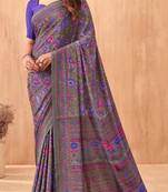 Women'S And Girls Crepe Silk Floral Printed Saree With Unstitched Blouse Piece