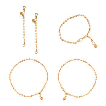 Anklets, bracelet and matti set one gram gold 4