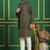 Men grey embroidered silk blend kurta jacket set