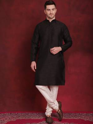 Men green printed silk blend kurta jacket set 5