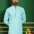 Men blue embroidered cotton kurta pajama