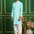 Men blue embroidered cotton kurta pajama