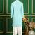 Men blue embroidered cotton kurta pajama