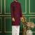 Men purple embroidered cotton kurta pajama