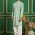 Men green embroidered cotton kurta pajama