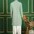 Men green embroidered cotton kurta pajama