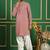Men purple embroidered cotton kurta pajama