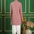 Men purple embroidered cotton kurta pajama