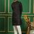 Men black embroidered silk blend kurta pajama