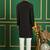 Men black embroidered silk blend kurta pajama