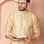 Men gold embroidered silk blend kurta pajama