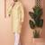Men gold embroidered silk blend kurta pajama