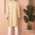Men gold embroidered silk blend kurta pajama