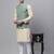 Men green embroidered silk blend kurta jacket set