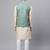 Men green embroidered silk blend kurta jacket set
