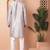 Men grey embroidered silk blend kurta pajama