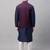 Men maroon woven silk blend kurta jacket set