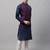 Men maroon woven silk blend kurta jacket set