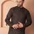 Men blue woven silk blend kurta pajama