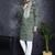 Men green embroidered cotton silk kurta pajama