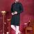 Men green embroidered viscose rayon kurta pajama