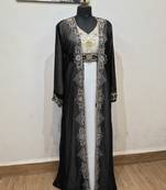 Black Georgette Embroidered Zari Work Islamic Clothing