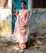 Peach banarsi booti embroidered suit