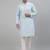 Men blue embroidered cotton kurta pajama