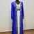Royal Blue & White color Full Sleeves Handmade Two Piece Jacket Style Moroccan Kaftan