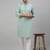 Men green embroidered cotton kurta pajama