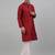 Men maroon embroidered silk blend kurta pajama