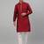 Men maroon embroidered silk blend kurta pajama