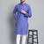 Men blue solid cotton kurta pajama