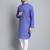 Men blue solid cotton kurta pajama