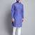 Men blue solid cotton kurta pajama