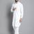 Men white solid cotton kurta pajama