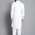 Men white solid cotton kurta pajama