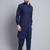 Men blue solid cotton kurta pajama
