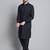 Men black solid cotton kurta pajama
